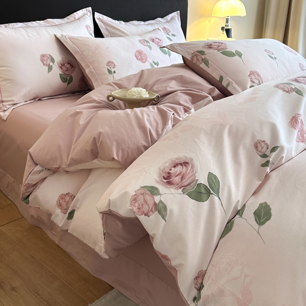 格里芬家纺 2026新款全棉纯棉40S精梳棉13376印花四件套 苏珊-粉