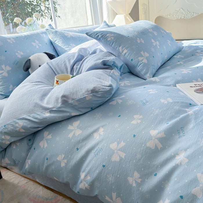 91家纺网 家纺一手货源 找家纺 （总）王朝国际 2026新款时尚印花棉纱四件套