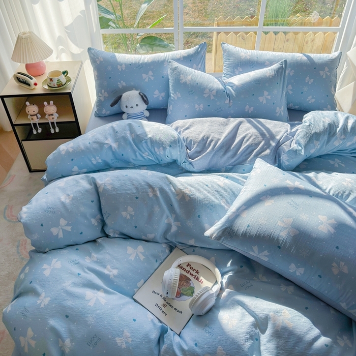 91家纺网 家纺一手货源 找家纺 （总）王朝国际 2026新款时尚印花棉纱四件套