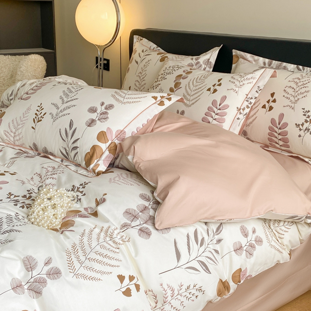 91家纺网 家纺一手货源 找家纺 格里芬家纺 2026新款全棉纯棉40S精梳棉13376印花四件套 叶叶私语