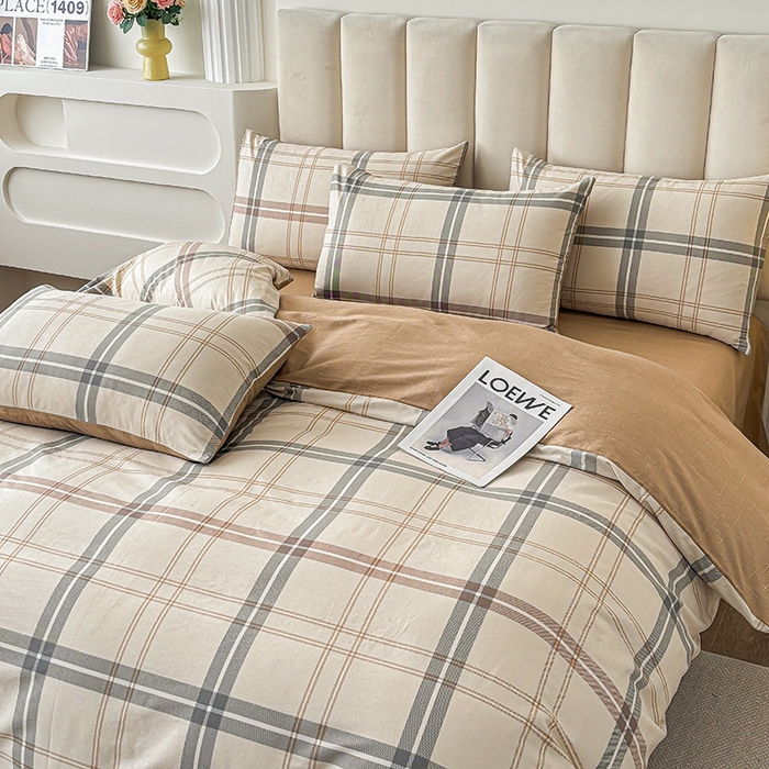 91家纺网 家纺一手货源 找家纺 宇彬家纺 2025直播新款13070全棉纯棉印花单双人被套喷气小清新简约热款学生被罩锦安