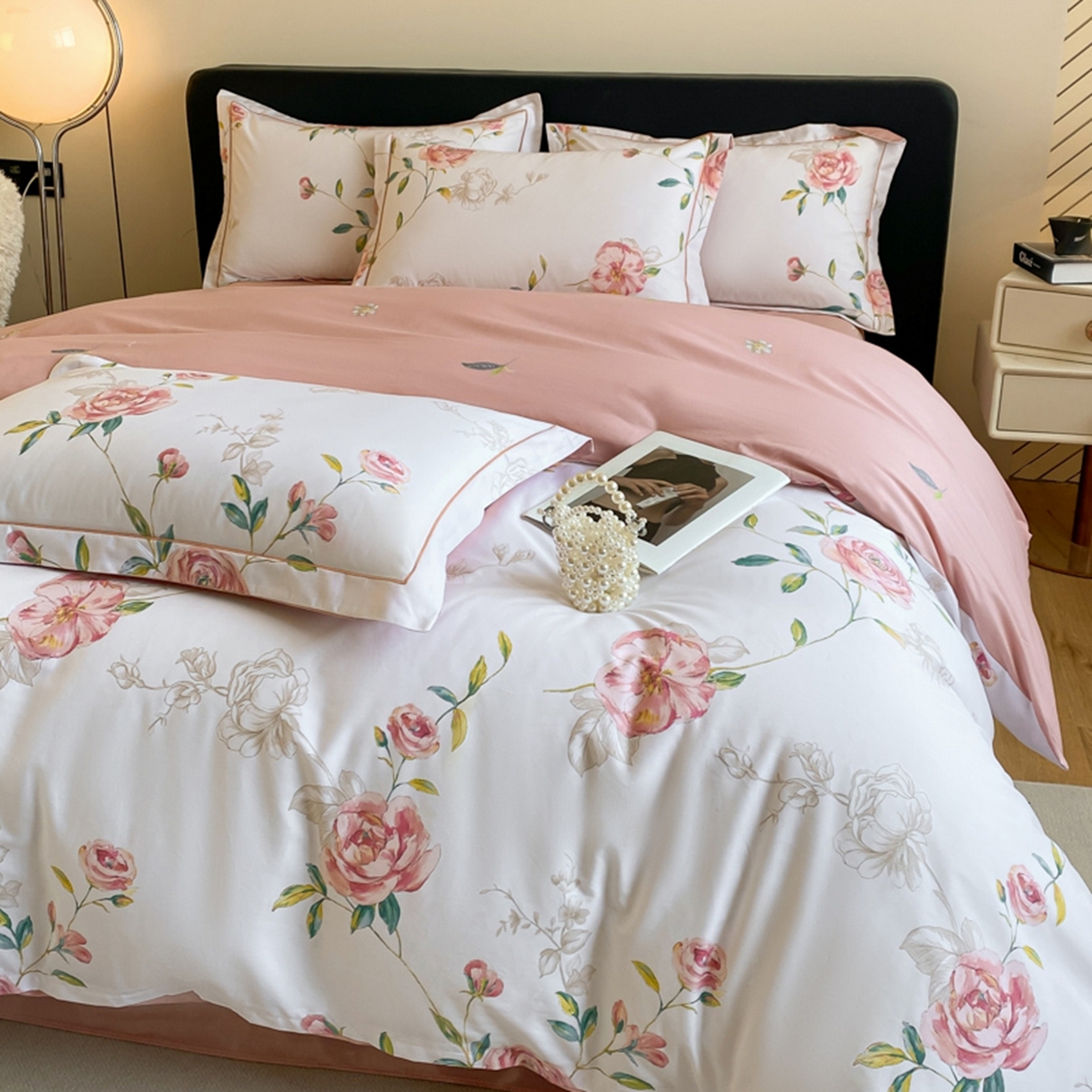 91家纺网 家纺一手货源 找家纺 格里芬家纺 2026新款全棉纯棉40S精梳棉13376印花四件套 依梦