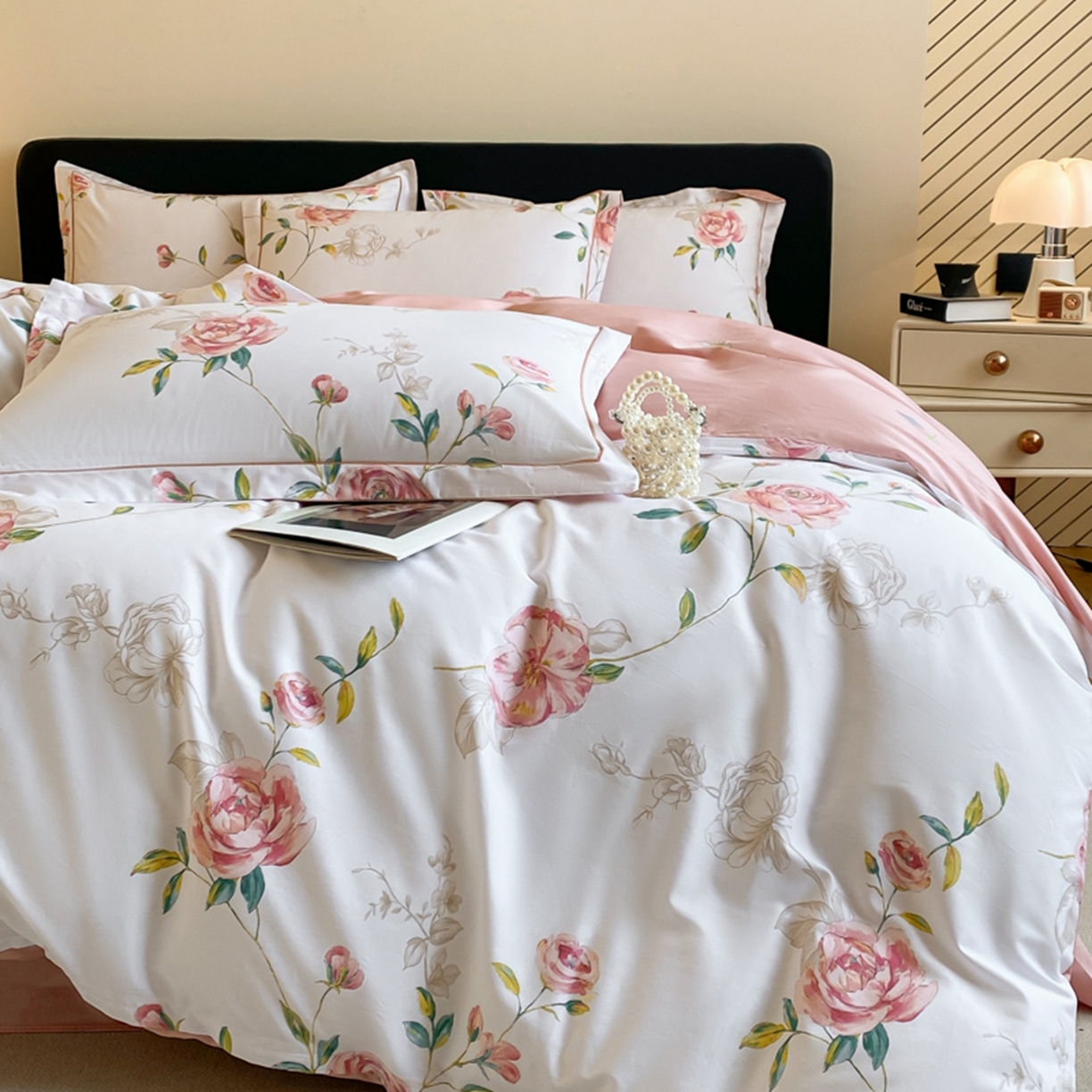 91家纺网 家纺一手货源 找家纺 格里芬家纺 2026新款全棉纯棉40S精梳棉13376印花四件套 依梦