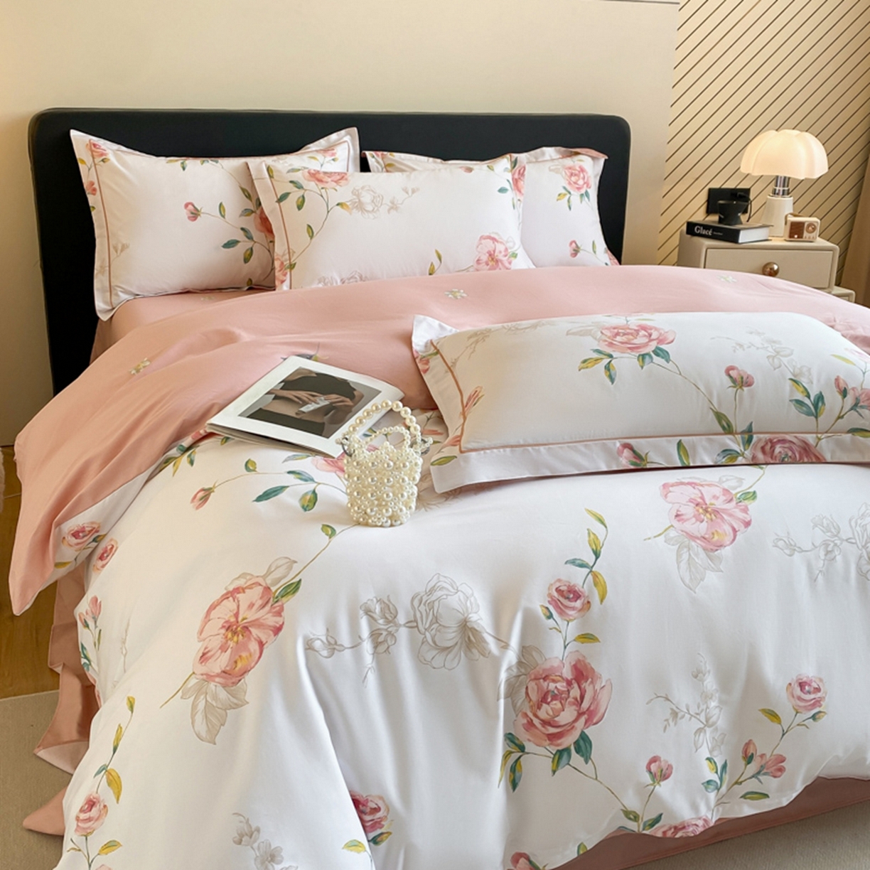 91家纺网 家纺一手货源 找家纺 格里芬家纺 2026新款全棉纯棉40S精梳棉13376印花四件套 依梦