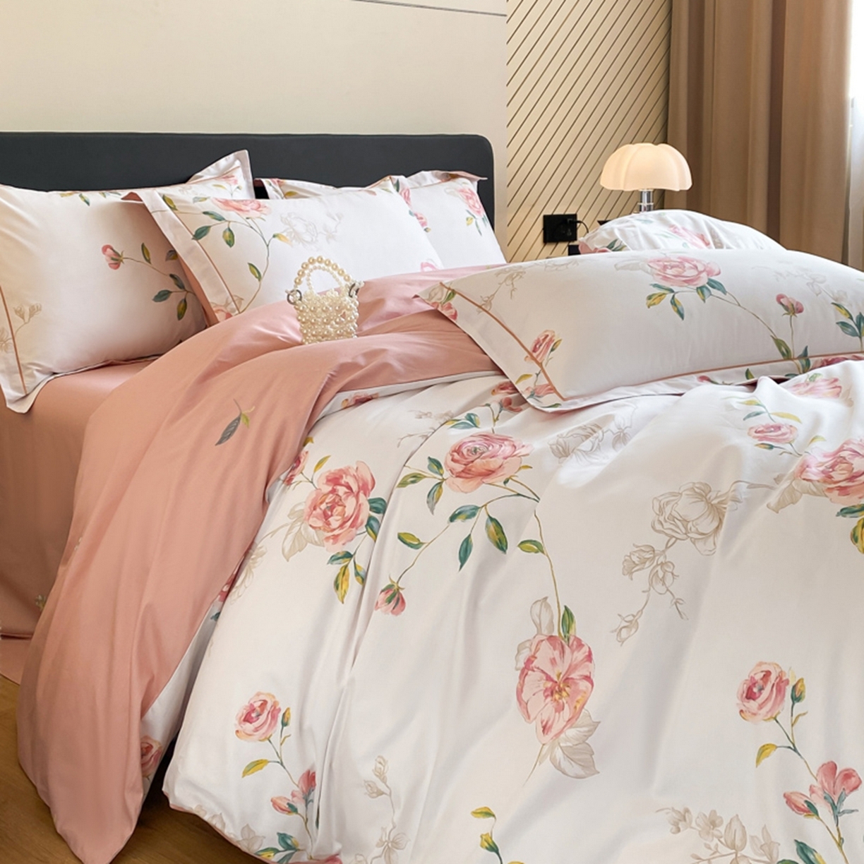 91家纺网 家纺一手货源 找家纺 格里芬家纺 2026新款全棉纯棉40S精梳棉13376印花四件套 依梦