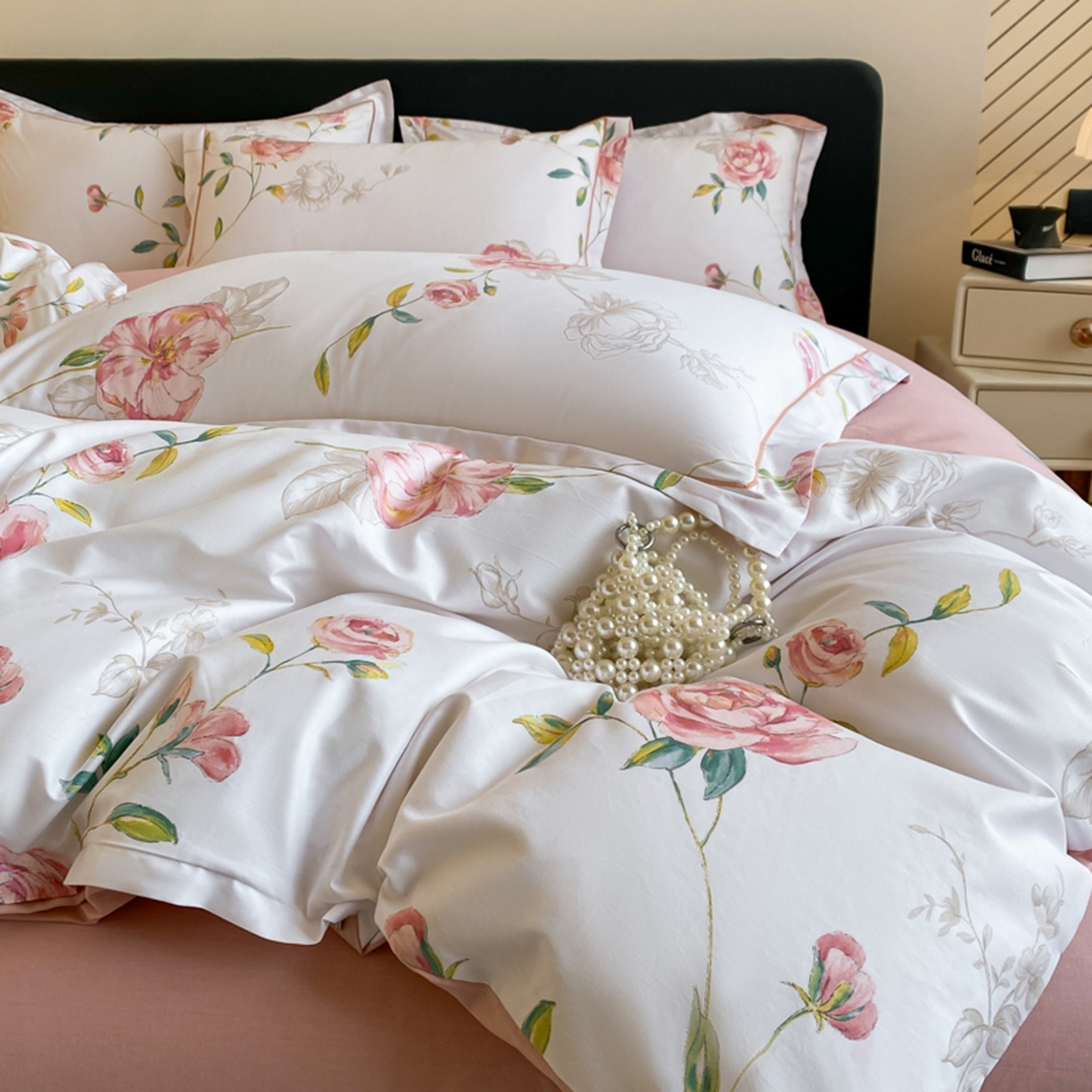 91家纺网 家纺一手货源 找家纺 格里芬家纺 2026新款全棉纯棉40S精梳棉13376印花四件套 依梦