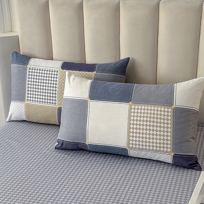 91家纺网 家纺一手货源 找家纺 宇彬家纺 2025直播新款13070全棉纯棉印花单双人被套喷气小清新简约热款学生被罩蓝色垦丁