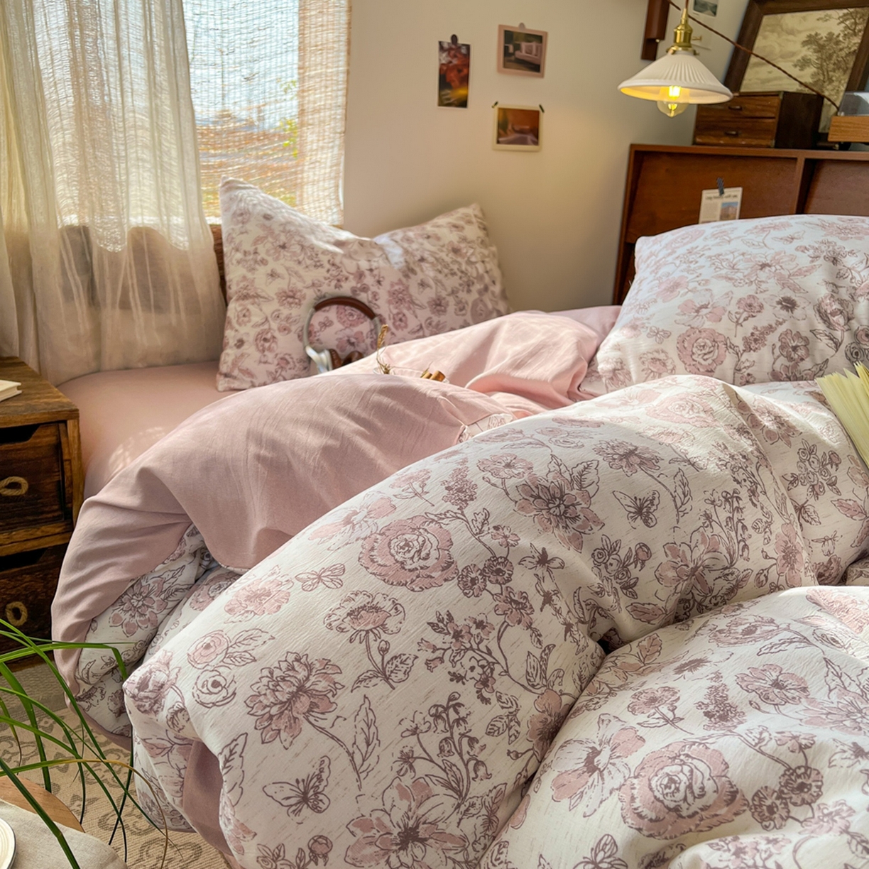 91家纺网 家纺一手货源 找家纺 （总）金梦拉家纺 2026新款色织棉麻棉纱小露麻四件套