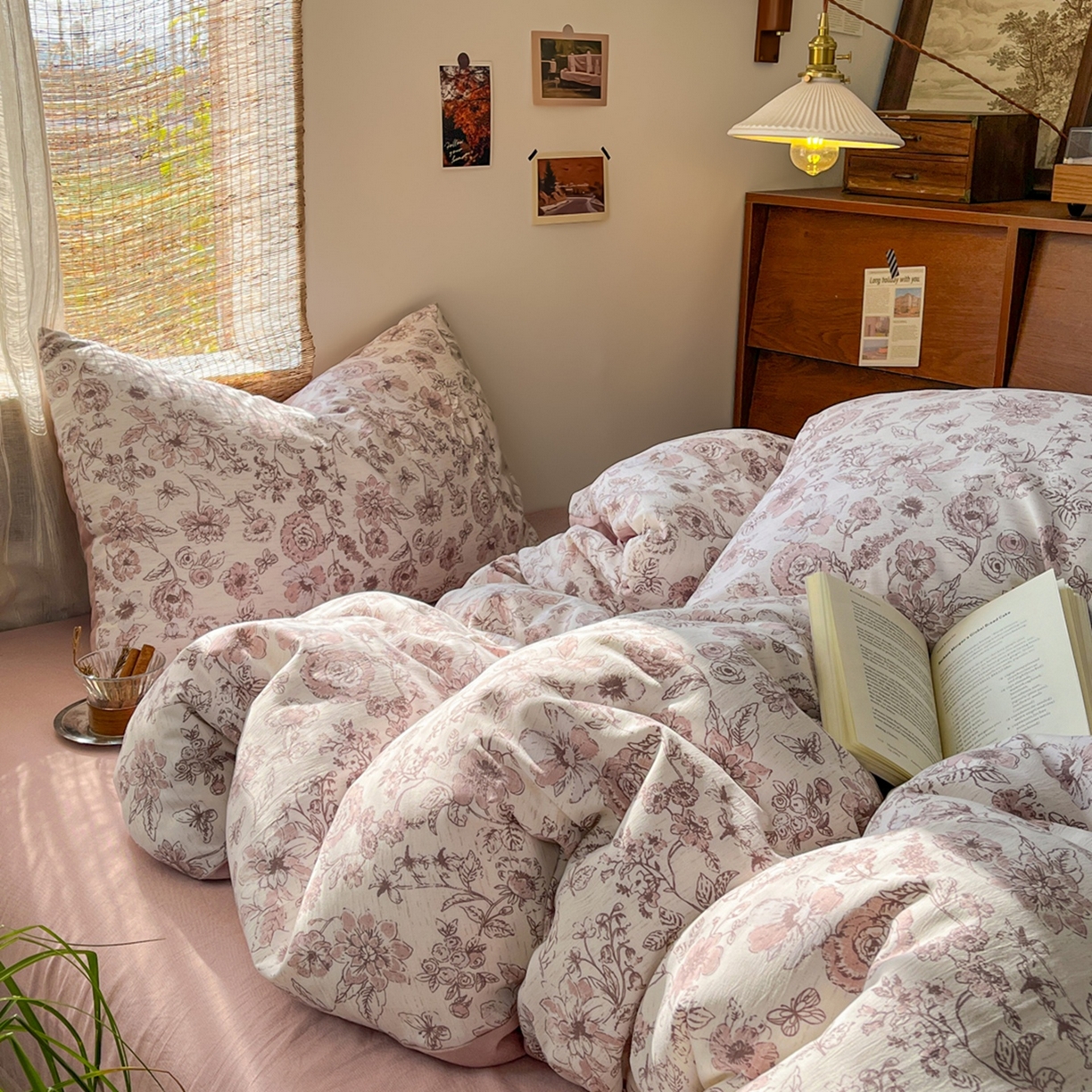 91家纺网 家纺一手货源 找家纺 （总）金梦拉家纺 2026新款色织棉麻棉纱小露麻四件套