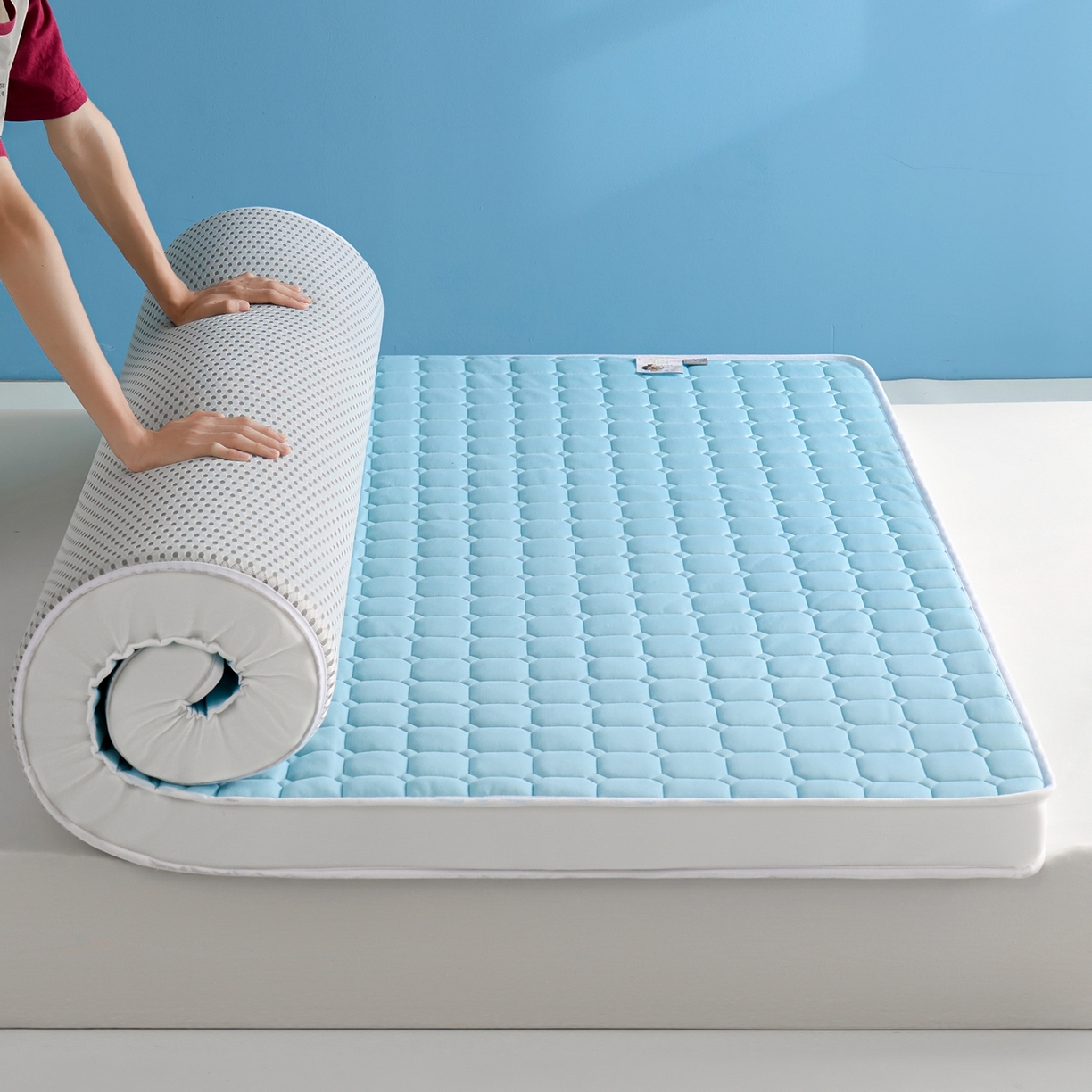 娇逸家居 2026新款简约记忆海绵床垫-大床图 方格海兰