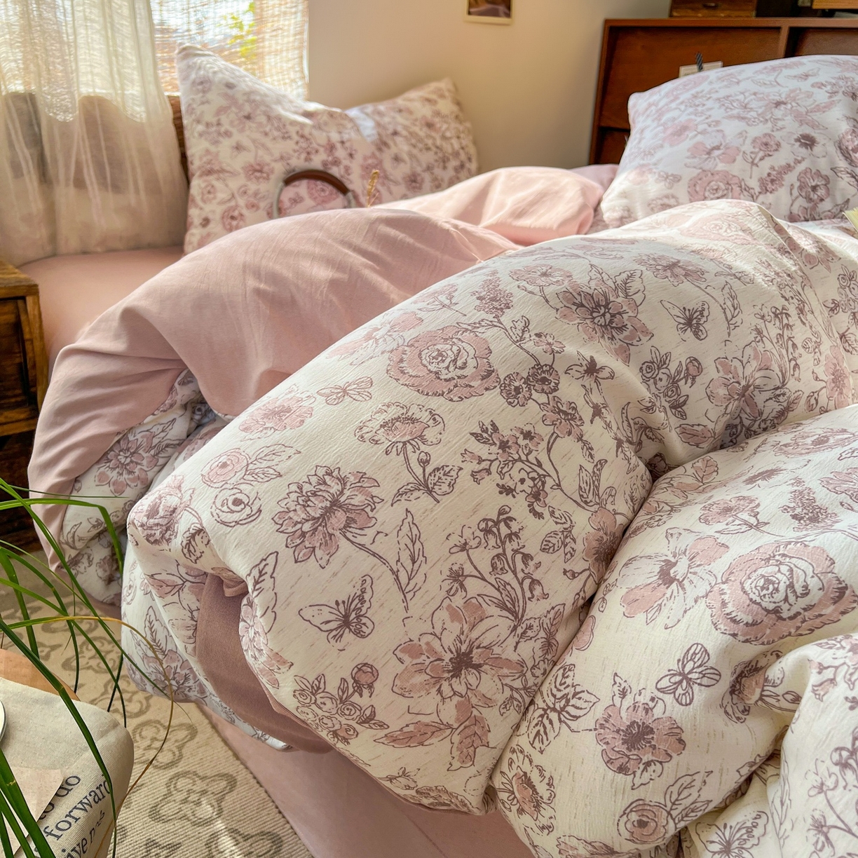 91家纺网 家纺一手货源 找家纺 （总）金梦拉家纺 2026新款色织棉麻棉纱小露麻四件套