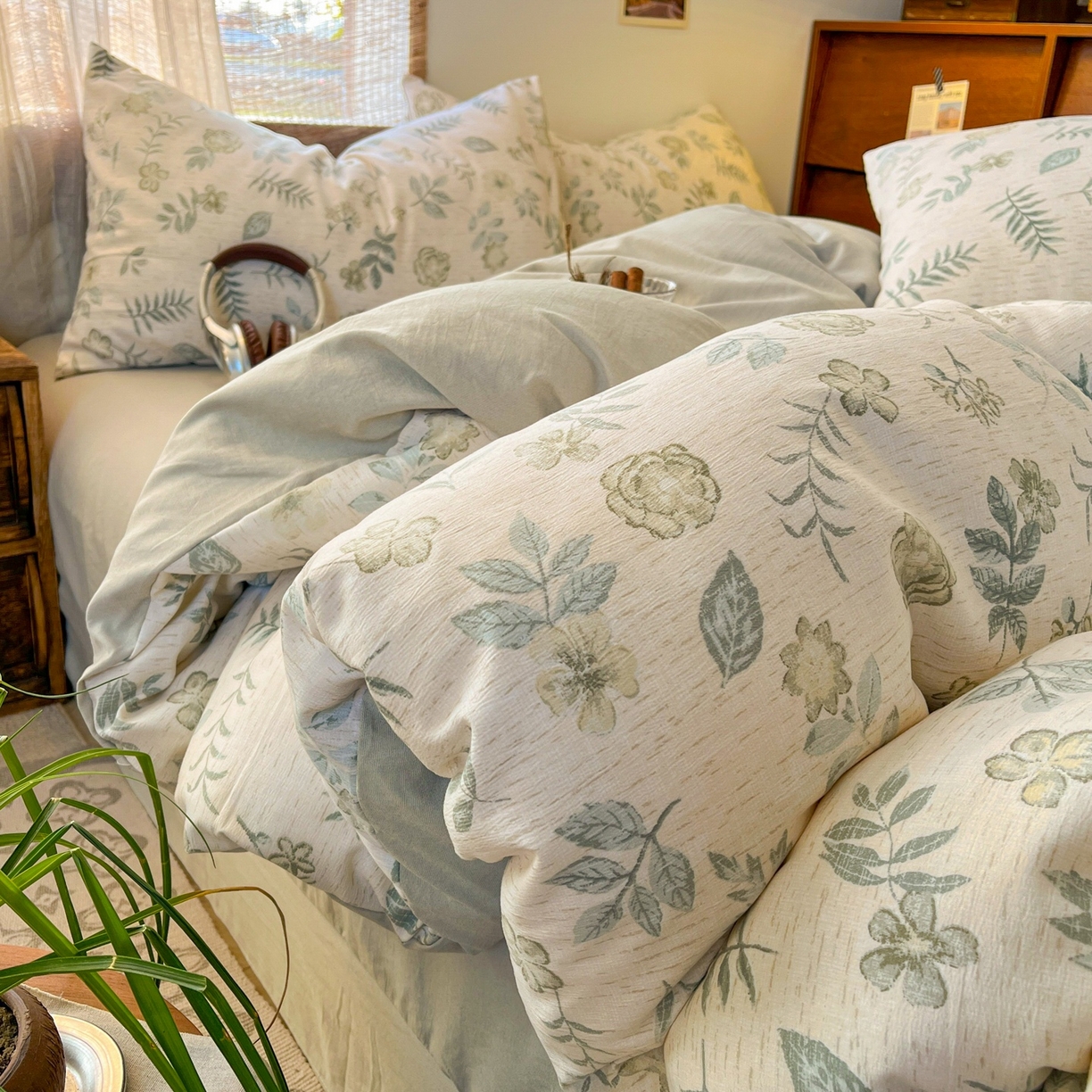 91家纺网 家纺一手货源 找家纺 （总）金梦拉家纺 2026新款色织棉麻棉纱小露麻四件套