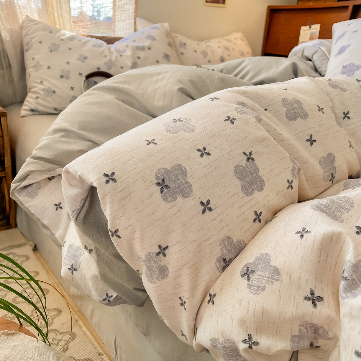 91家纺网 家纺一手货源 找家纺 （总）金梦拉家纺 2026新款色织棉麻棉纱小露麻四件套