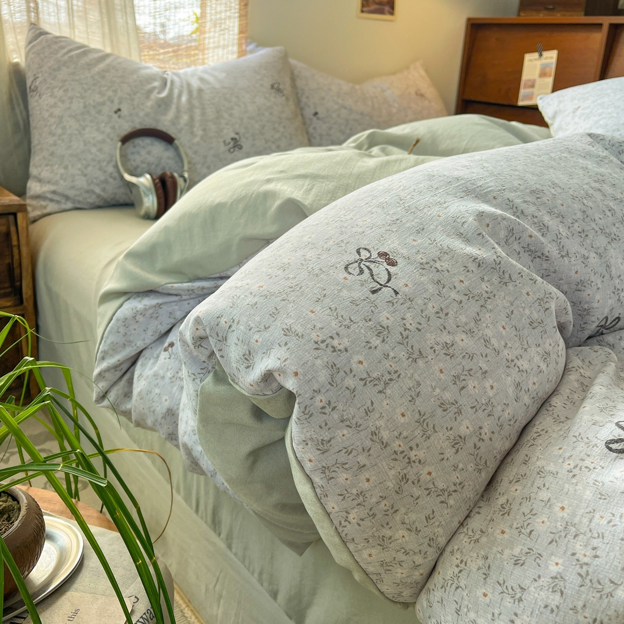 91家纺网 家纺一手货源 找家纺 （总）金梦拉家纺 2026新款色织棉麻棉纱小露麻四件套