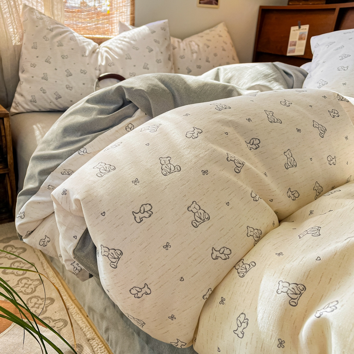 91家纺网 家纺一手货源 找家纺 （总）金梦拉家纺 2026新款色织棉麻棉纱小露麻四件套