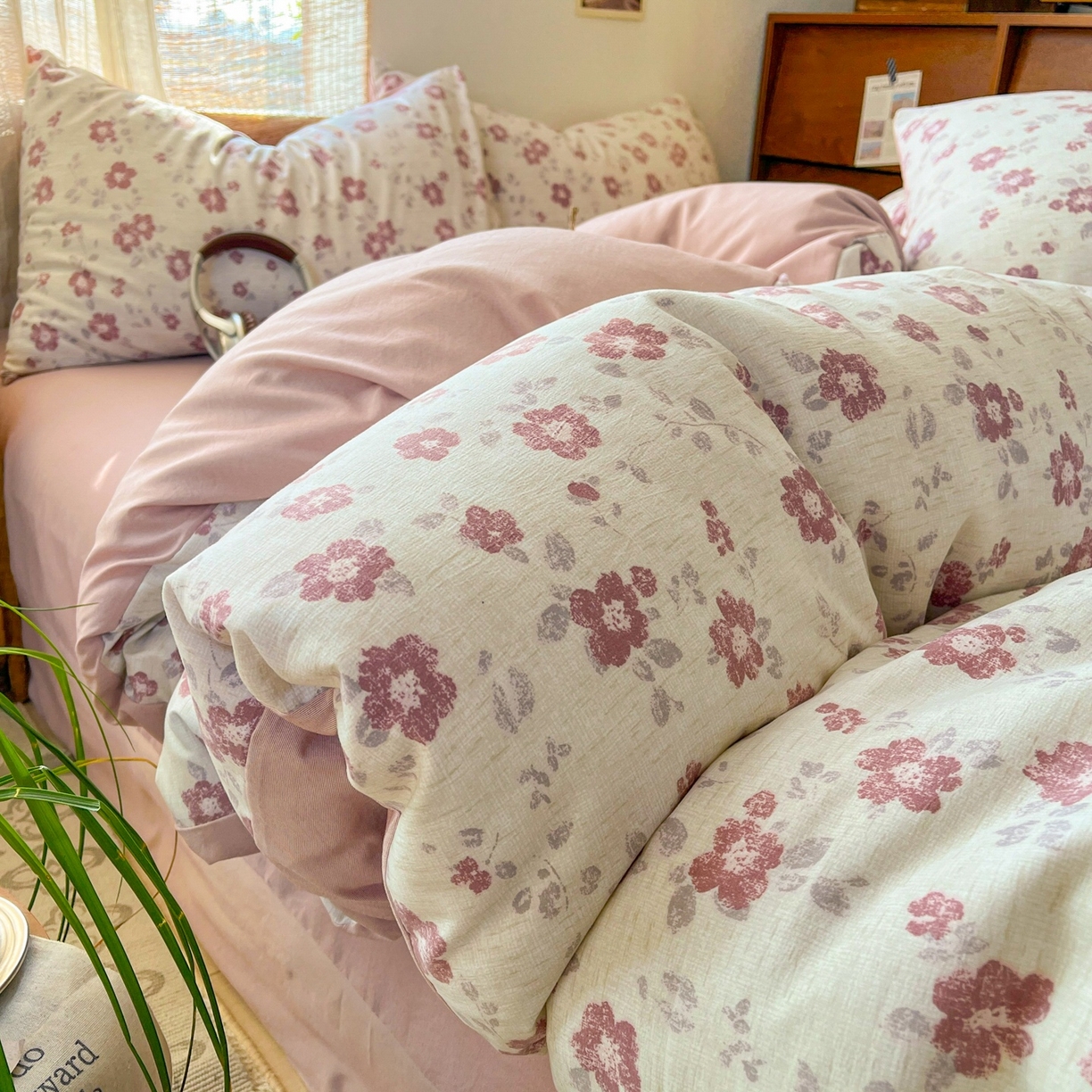 91家纺网 家纺一手货源 找家纺 （总）金梦拉家纺 2026新款色织棉麻棉纱小露麻四件套