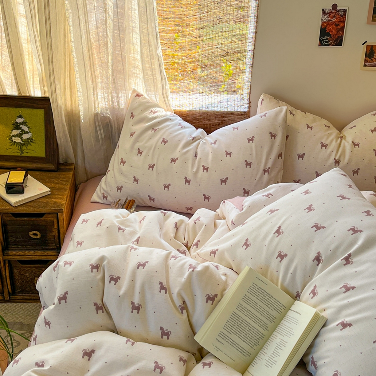 91家纺网 家纺一手货源 找家纺 金梦拉家纺 2026新款色织棉麻棉纱小露麻四件套 艾马