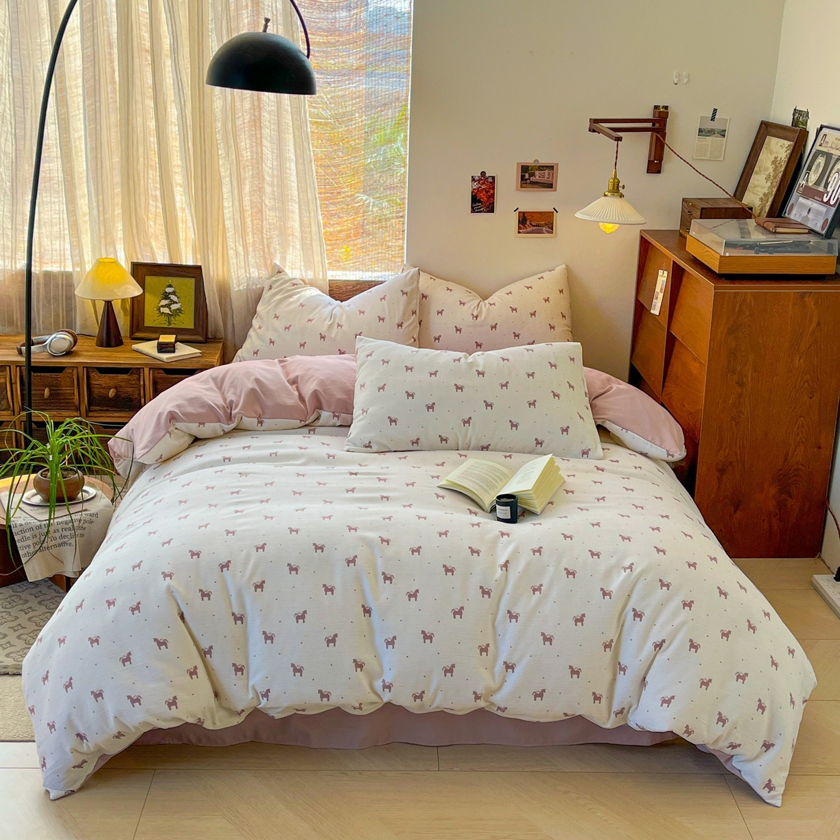 91家纺网 家纺一手货源 找家纺 金梦拉家纺 2026新款色织棉麻棉纱小露麻四件套 艾马