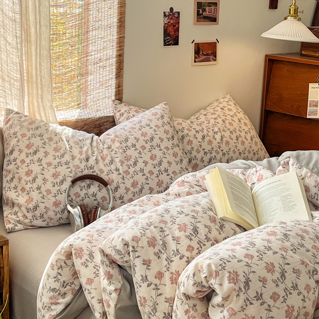 91家纺网 家纺一手货源 找家纺 金梦拉家纺 2026新款色织棉麻棉纱小露麻四件套 安缦