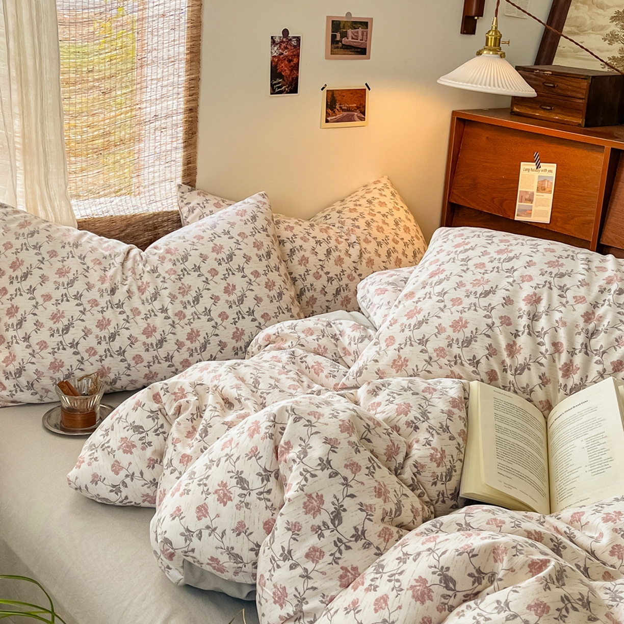 91家纺网 家纺一手货源 找家纺 金梦拉家纺 2026新款色织棉麻棉纱小露麻四件套 安缦