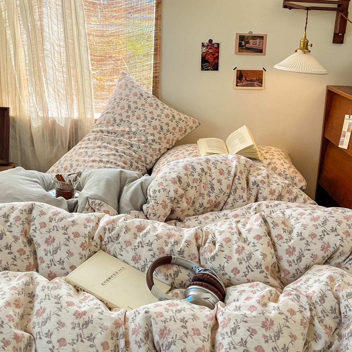 91家纺网 家纺一手货源 找家纺 金梦拉家纺 2026新款色织棉麻棉纱小露麻四件套 安缦