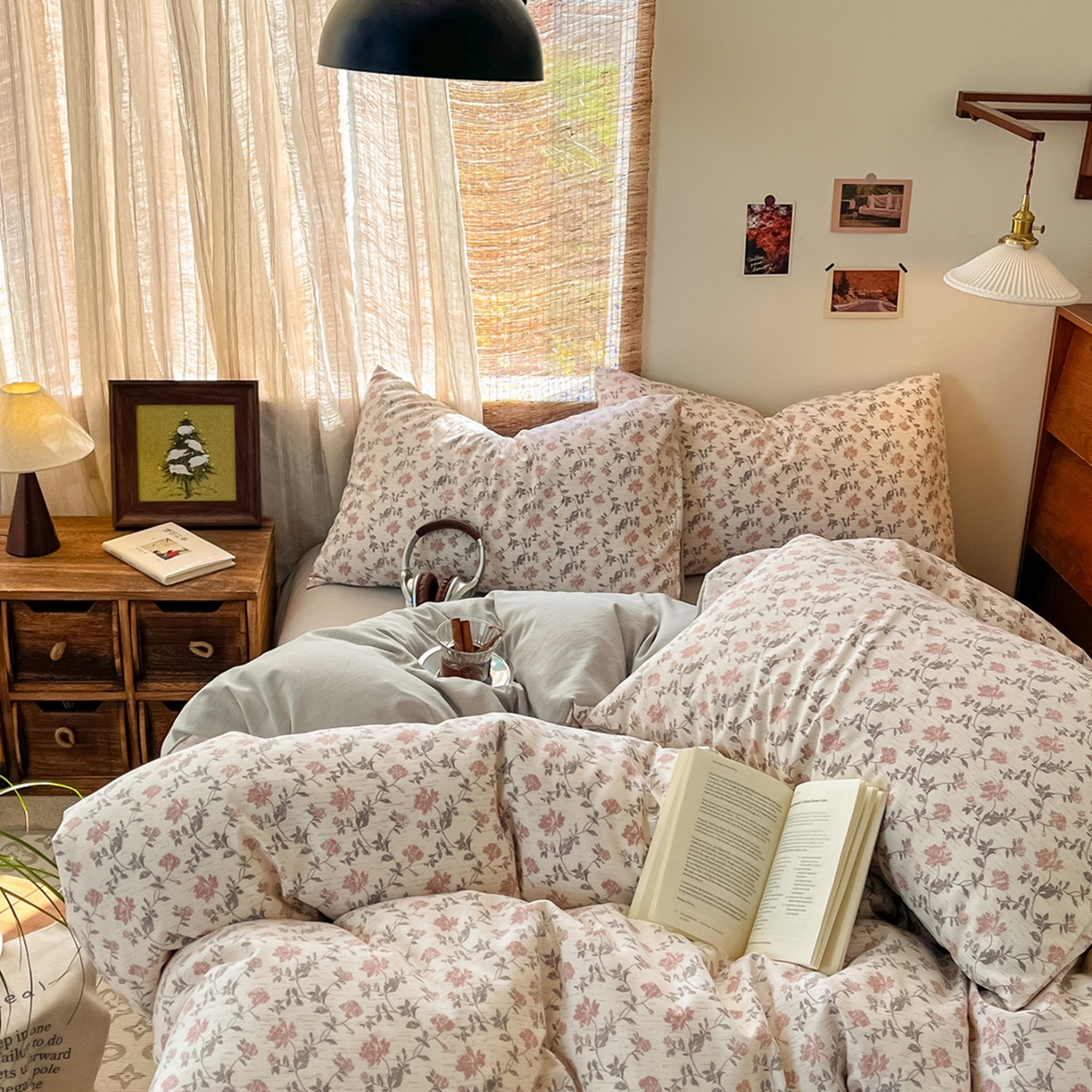 91家纺网 家纺一手货源 找家纺 金梦拉家纺 2026新款色织棉麻棉纱小露麻四件套 安缦