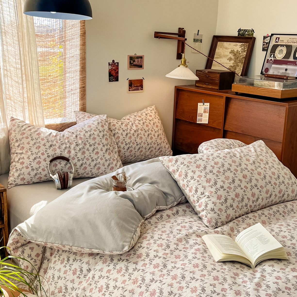 91家纺网 家纺一手货源 找家纺 金梦拉家纺 2026新款色织棉麻棉纱小露麻四件套 安缦