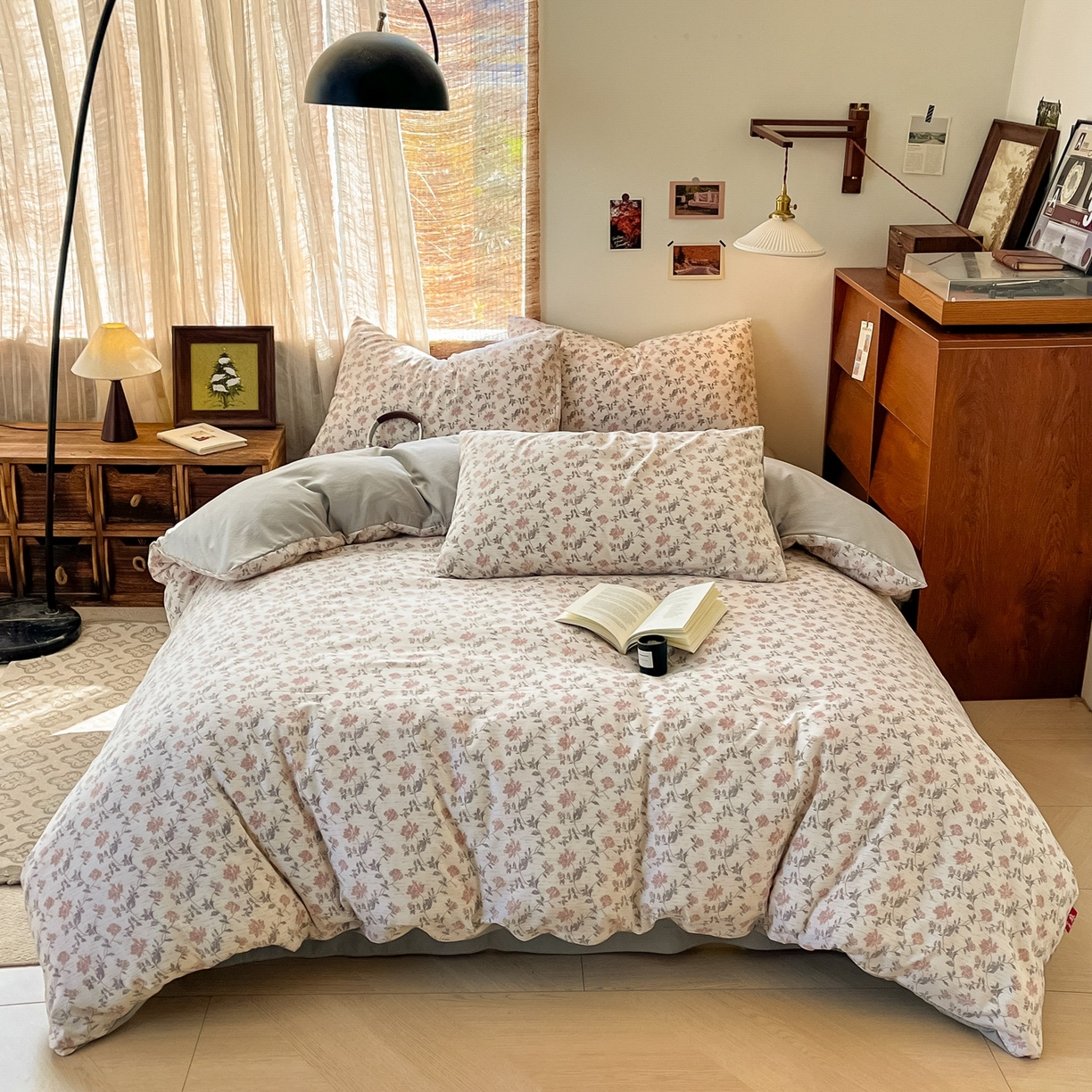 91家纺网 家纺一手货源 找家纺 金梦拉家纺 2026新款色织棉麻棉纱小露麻四件套 安缦