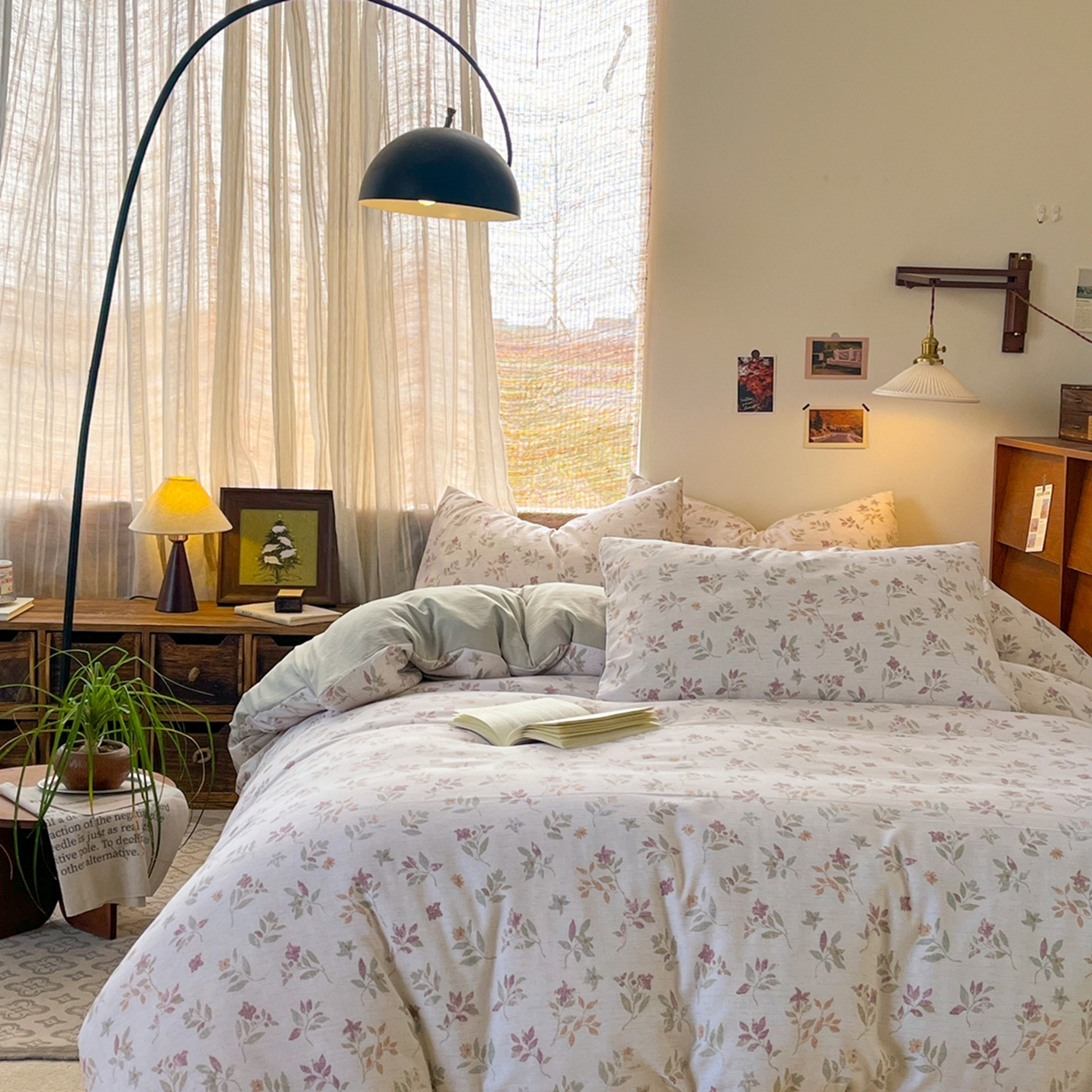 91家纺网 家纺一手货源 找家纺 金梦拉家纺 2026新款色织棉麻棉纱小露麻四件套 枫韵