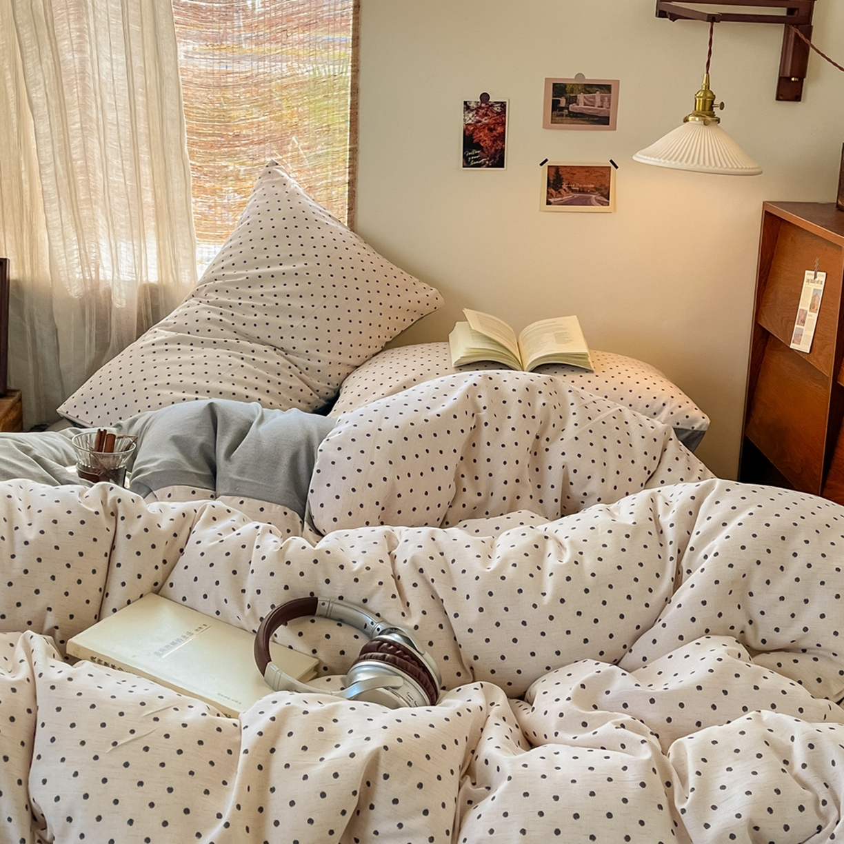 91家纺网 家纺一手货源 找家纺 金梦拉家纺 2026新款色织棉麻棉纱小露麻四件套 扶摇