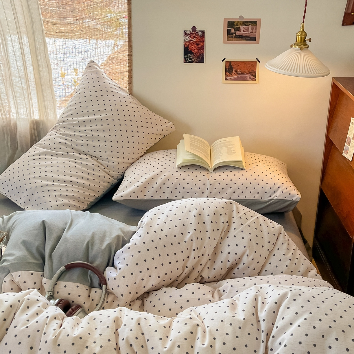 91家纺网 家纺一手货源 找家纺 金梦拉家纺 2026新款色织棉麻棉纱小露麻四件套 扶摇