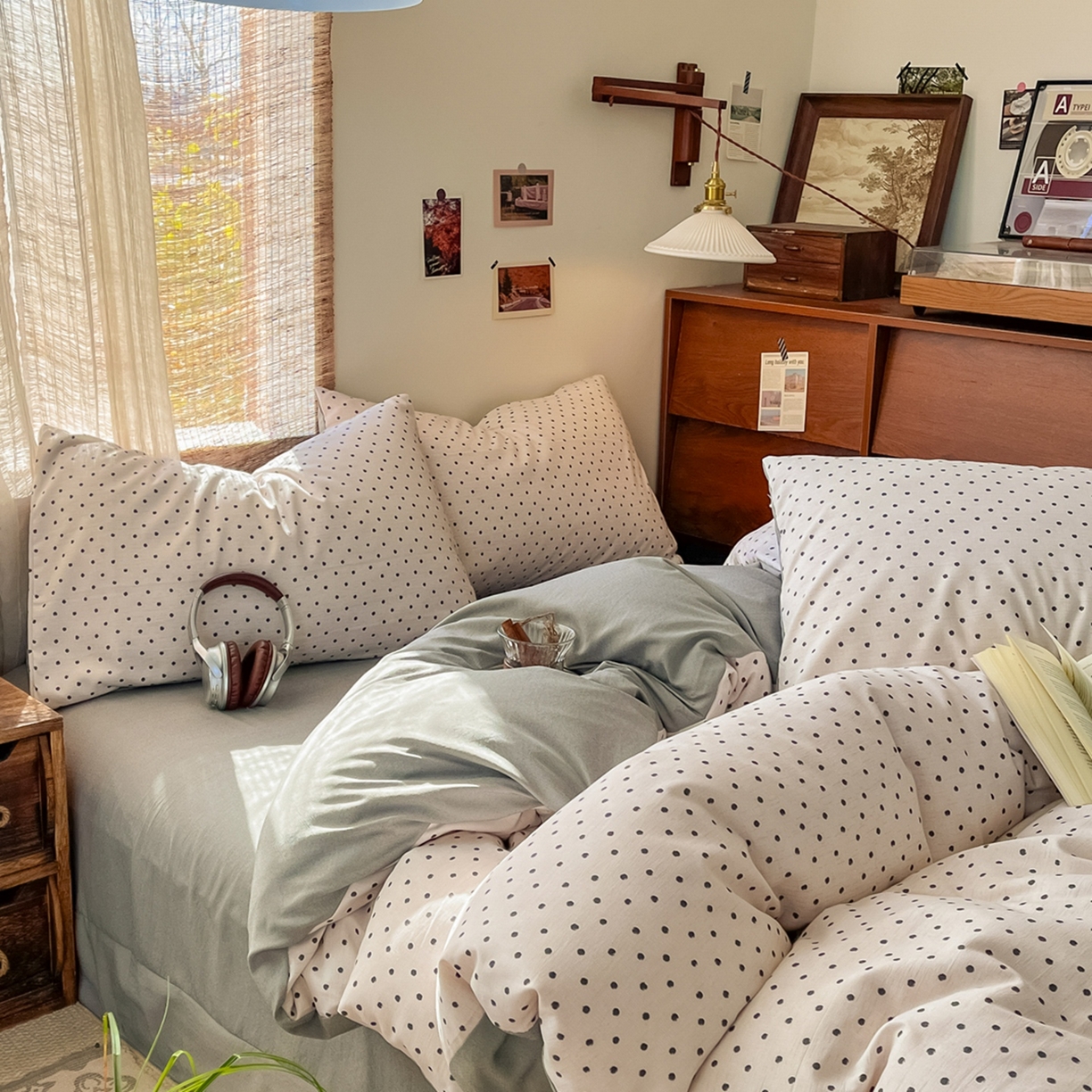 91家纺网 家纺一手货源 找家纺 金梦拉家纺 2026新款色织棉麻棉纱小露麻四件套 扶摇