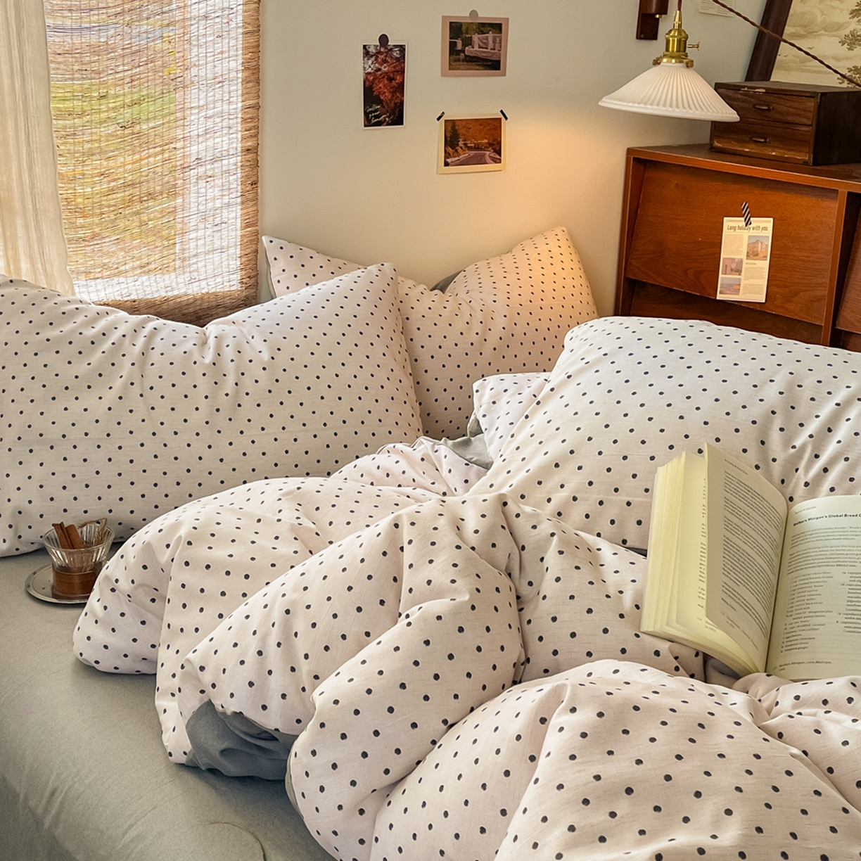 91家纺网 家纺一手货源 找家纺 金梦拉家纺 2026新款色织棉麻棉纱小露麻四件套 扶摇