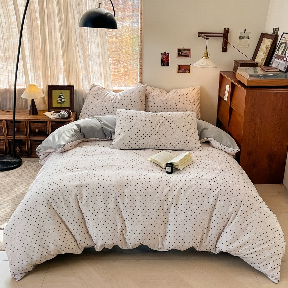 91家纺网 家纺一手货源 找家纺 金梦拉家纺 2026新款色织棉麻棉纱小露麻四件套 扶摇