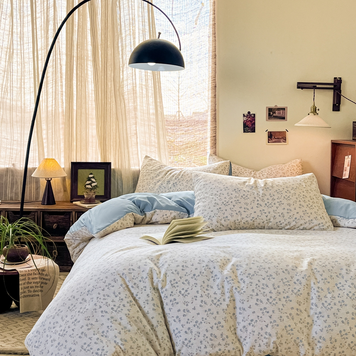 91家纺网 家纺一手货源 找家纺 金梦拉家纺 2026新款色织棉麻棉纱小露麻四件套 兰织梦