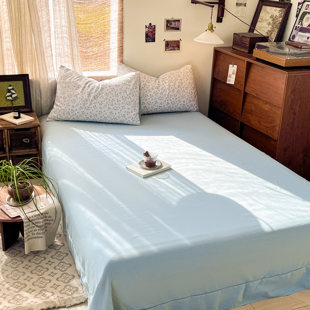 91家纺网 家纺一手货源 找家纺 金梦拉家纺 2026新款色织棉麻棉纱小露麻四件套 兰织梦