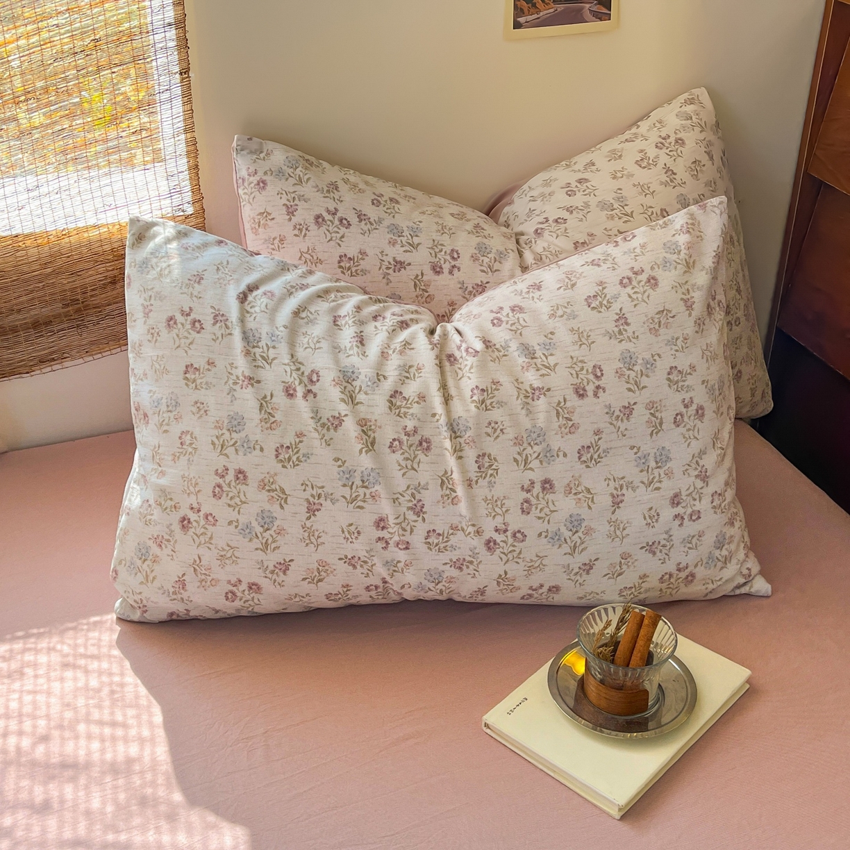 91家纺网 家纺一手货源 找家纺 金梦拉家纺 2026新款色织棉麻棉纱小露麻四件套 弥花季