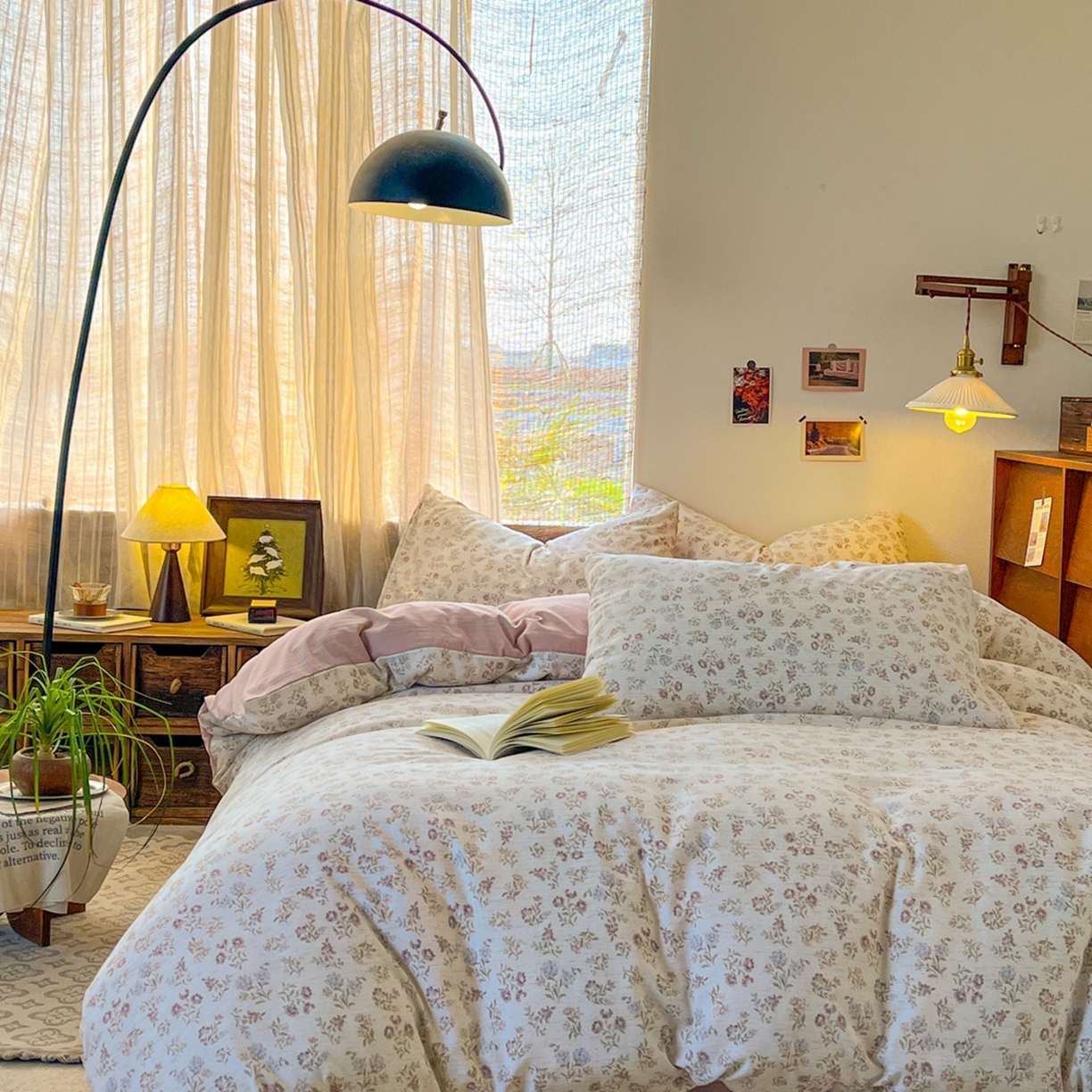 91家纺网 家纺一手货源 找家纺 金梦拉家纺 2026新款色织棉麻棉纱小露麻四件套 弥花季