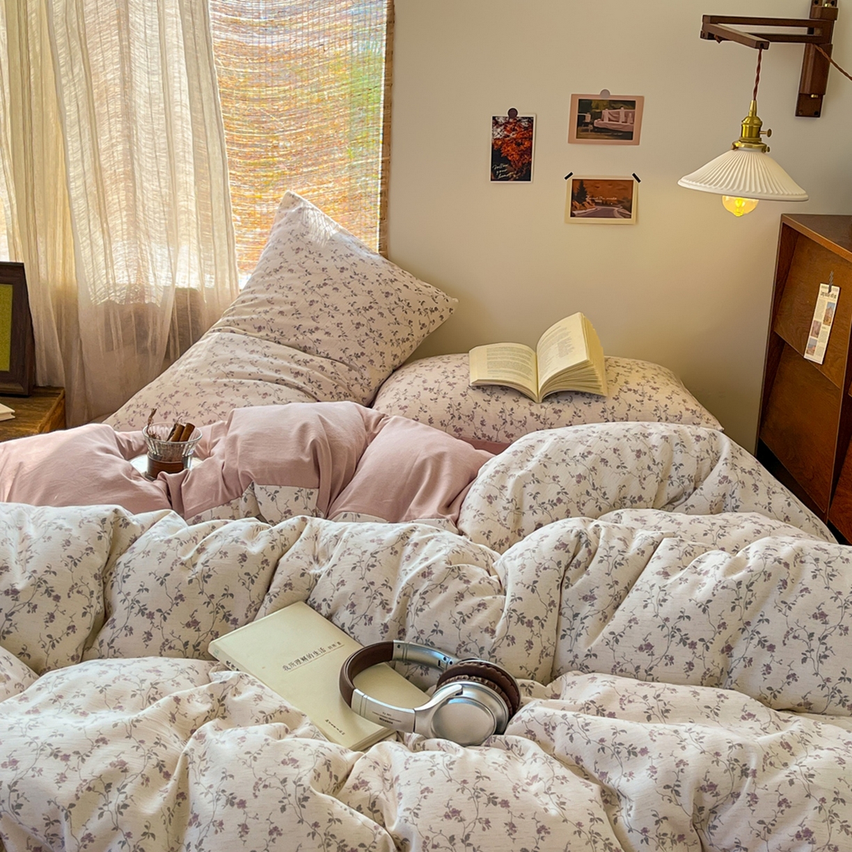 91家纺网 家纺一手货源 找家纺 金梦拉家纺 2026新款色织棉麻棉纱小露麻四件套 南枝