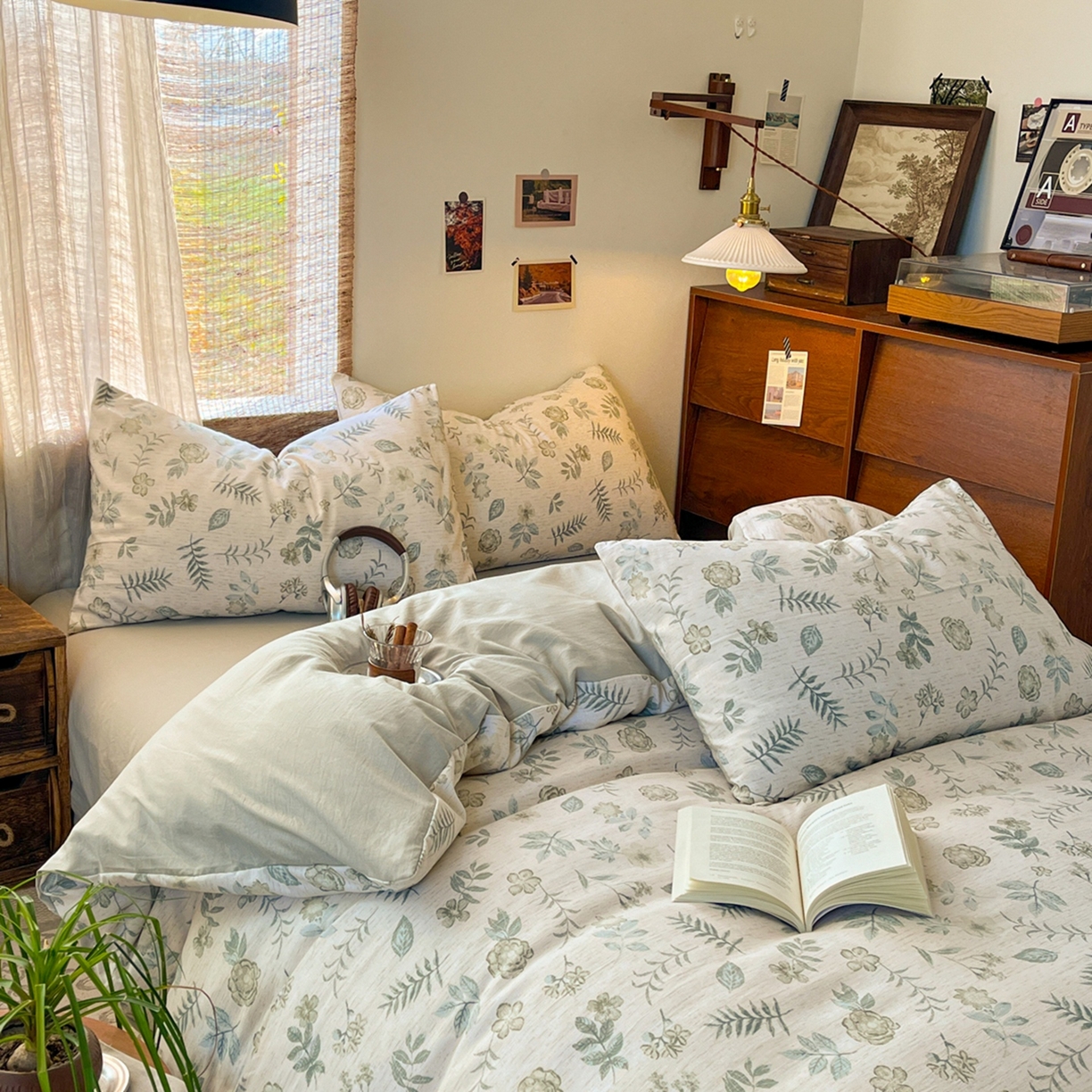 91家纺网 家纺一手货源 找家纺 金梦拉家纺 2026新款色织棉麻棉纱小露麻四件套 手写信