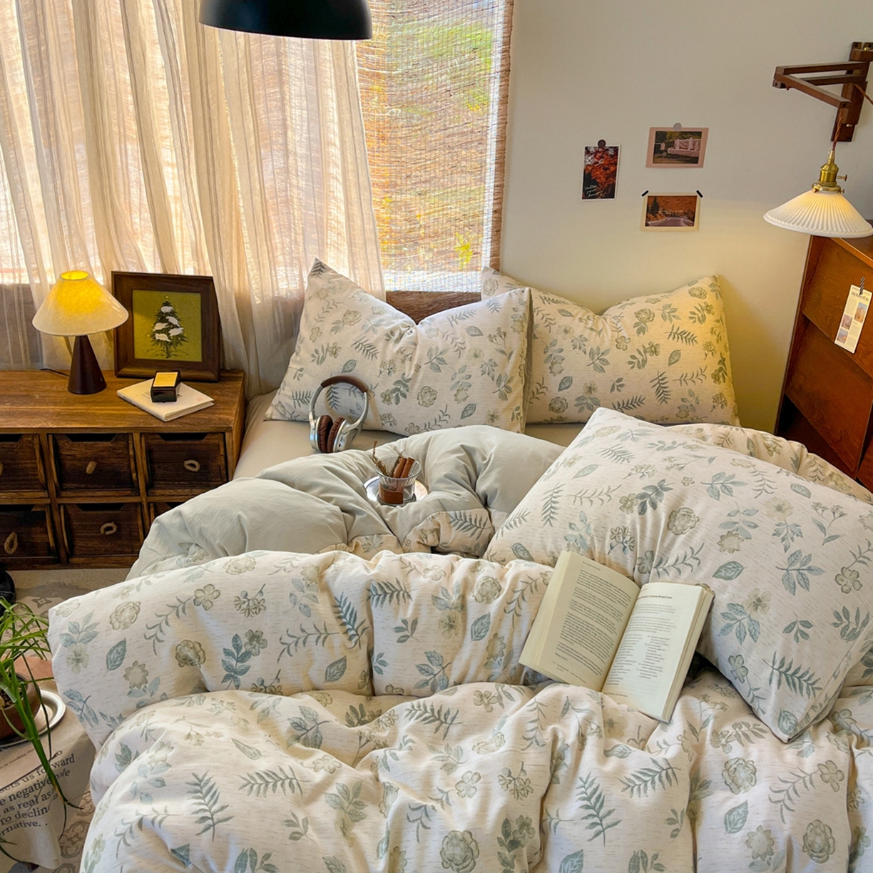 91家纺网 家纺一手货源 找家纺 金梦拉家纺 2026新款色织棉麻棉纱小露麻四件套 手写信