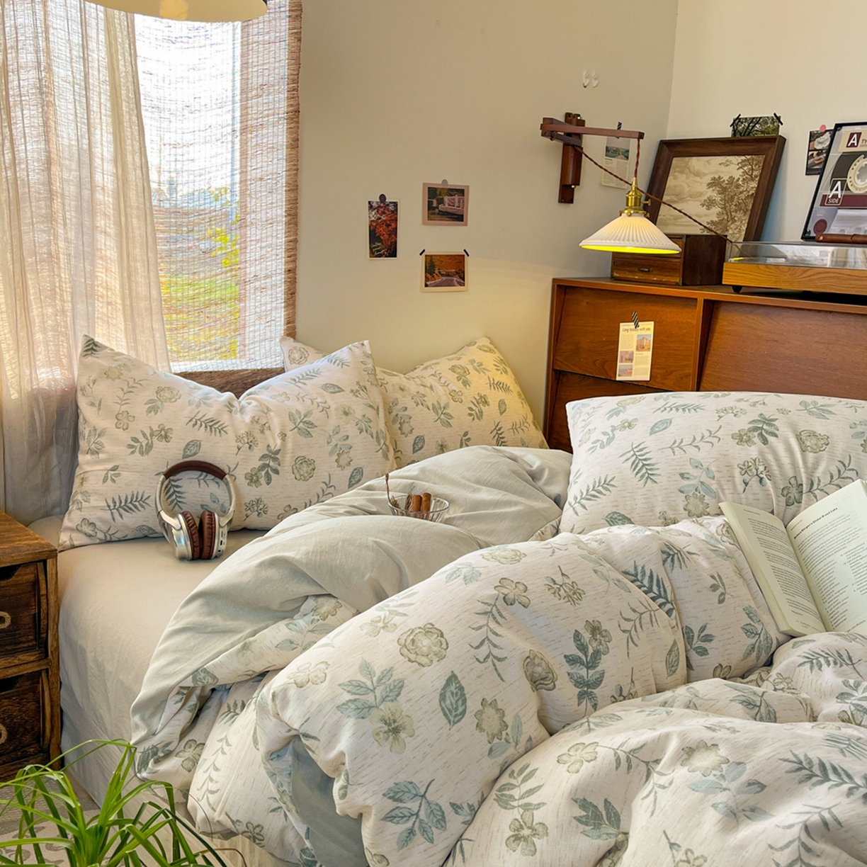 91家纺网 家纺一手货源 找家纺 金梦拉家纺 2026新款色织棉麻棉纱小露麻四件套 手写信