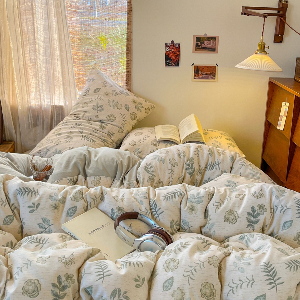 91家纺网 家纺一手货源 找家纺 金梦拉家纺 2026新款色织棉麻棉纱小露麻四件套 手写信