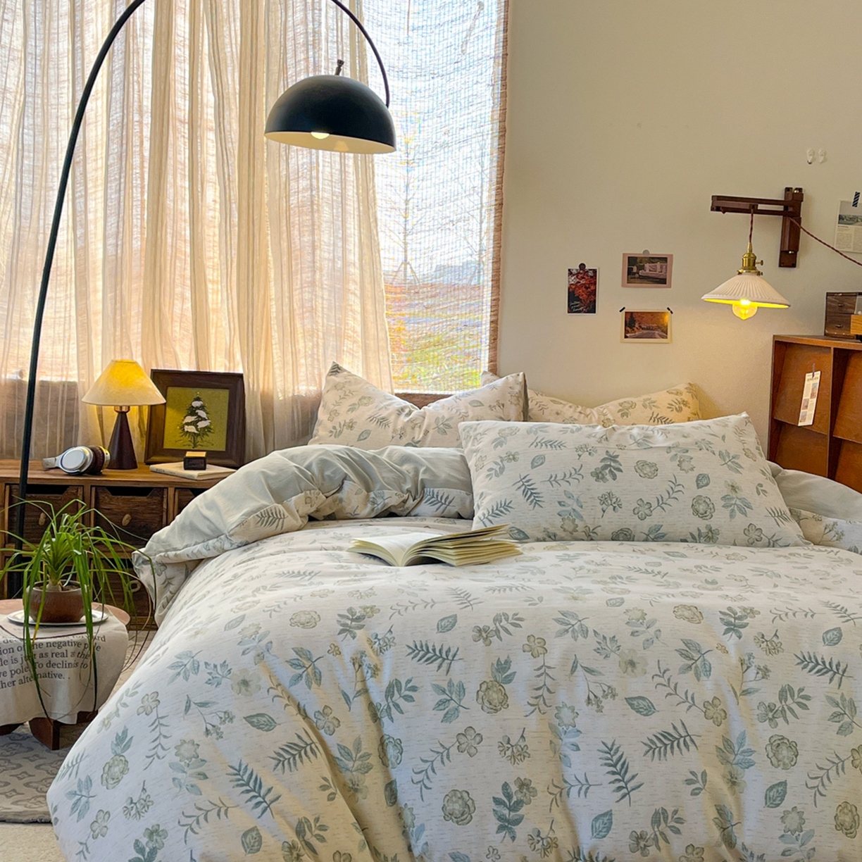 91家纺网 家纺一手货源 找家纺 金梦拉家纺 2026新款色织棉麻棉纱小露麻四件套 手写信