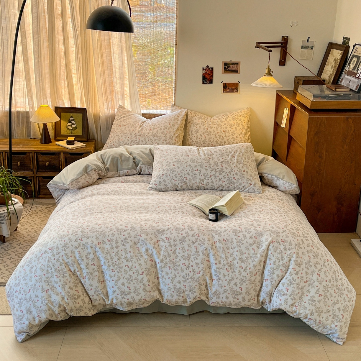 91家纺网 家纺一手货源 找家纺 金梦拉家纺 2026新款色织棉麻棉纱小露麻四件套 甜梦