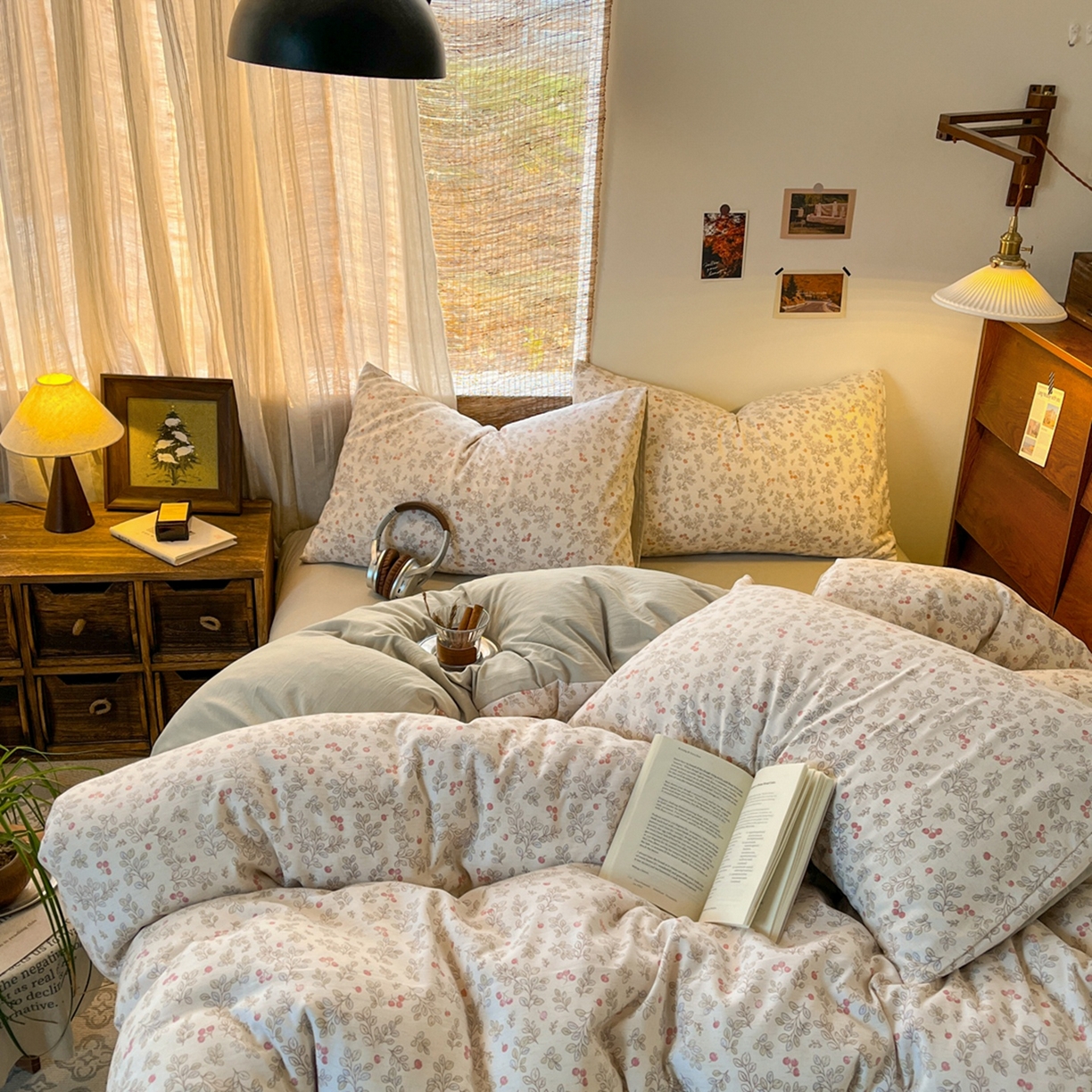 91家纺网 家纺一手货源 找家纺 金梦拉家纺 2026新款色织棉麻棉纱小露麻四件套 甜梦