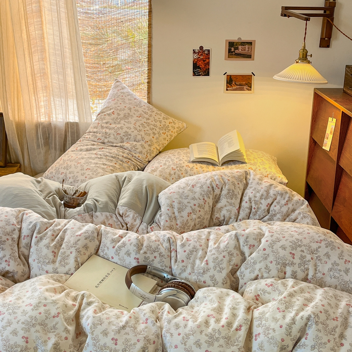 91家纺网 家纺一手货源 找家纺 金梦拉家纺 2026新款色织棉麻棉纱小露麻四件套 甜梦