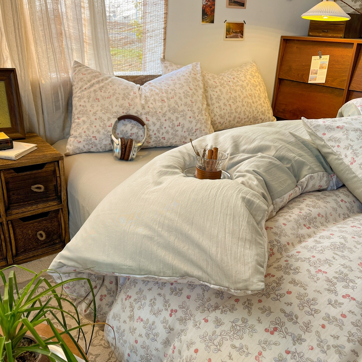 91家纺网 家纺一手货源 找家纺 金梦拉家纺 2026新款色织棉麻棉纱小露麻四件套 甜梦