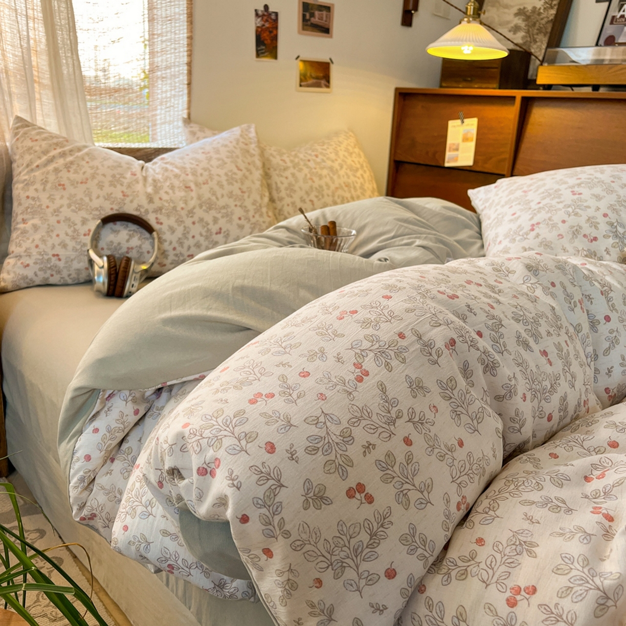 91家纺网 家纺一手货源 找家纺 金梦拉家纺 2026新款色织棉麻棉纱小露麻四件套 甜梦