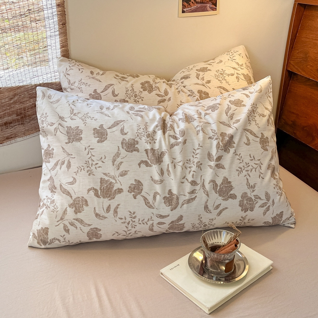 91家纺网 家纺一手货源 找家纺 金梦拉家纺 2026新款色织棉麻棉纱小露麻四件套 枕边书